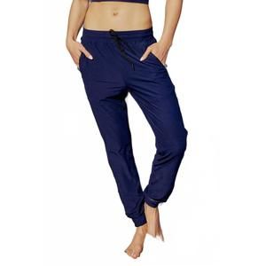 NEW WOLVEN vegan suede finish jogger pants in sapphire